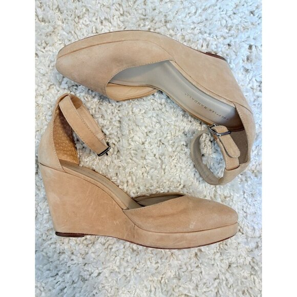 Loeffler Randall Jules Nude Suede Wedge Heels Shoes 8.5 - Picture 2 of 5